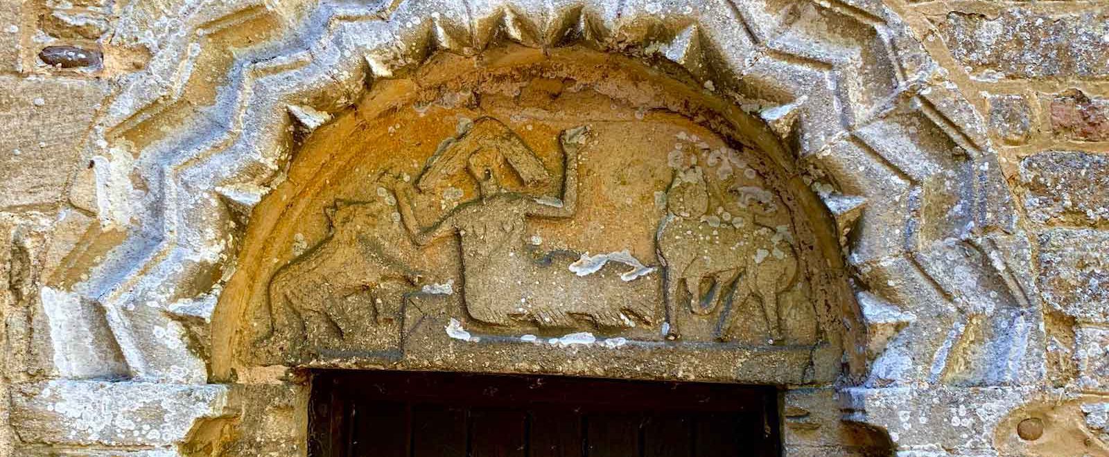 The tympanum on Stow Longa church