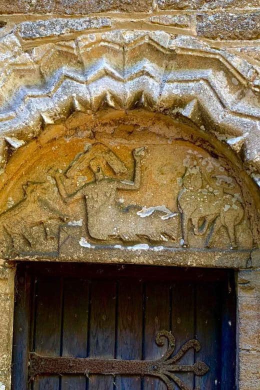 The tympanum on Stow Longa church