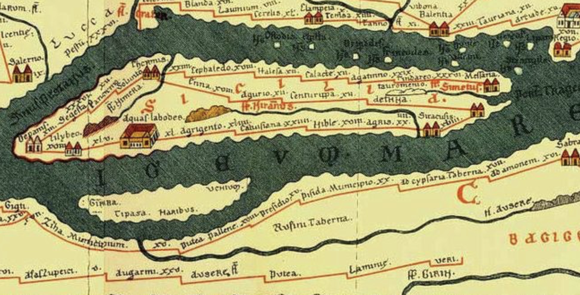 Tabula Peutingeriana of Sicily