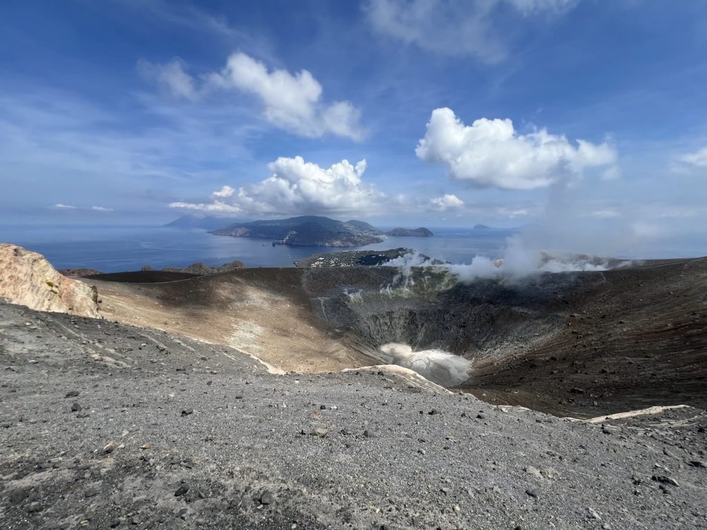 View of Lipari from the top of Vulcano